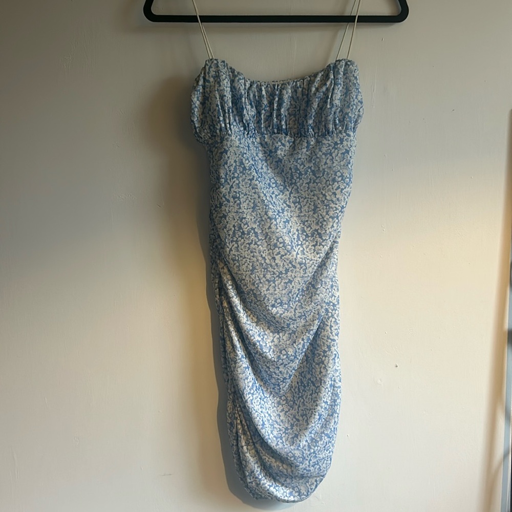 Princess Polly Blue Floral Asymmetrical Dress